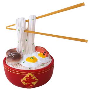祝寿蛋糕装饰摆件长寿面碗锦鲤生日蛋糕寿星爷爷奶奶老人过寿插件