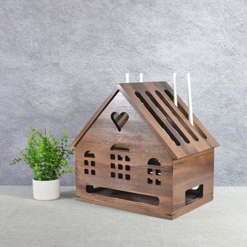 桌面路由器收纳盒无线wifi光猫插排电线插线板整理线机顶盒置物架