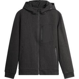 EHE男装 2024冬季新款美丽诺羊毛异质拼接充绒防风帽休闲夹克男