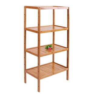 竹子置物架实木落地厨房杂物架子家用储物架阳台花架客厅靠墙层架