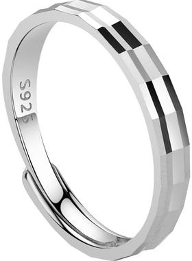 钛钢男士切面简约创意指环戒指