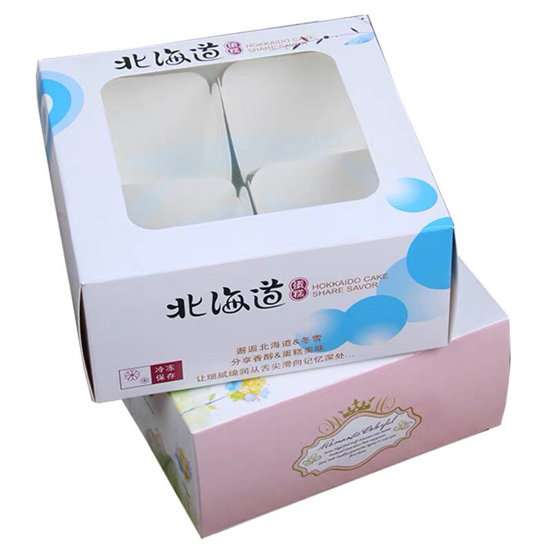 北海道开窗手提透明小西点盒