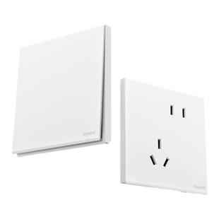 罗格朗开关插座画采陶瓷白五孔一开五孔空调16a安三孔四孔usb墙壁