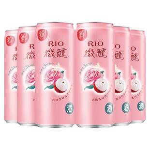 RIO锐澳预调鸡尾酒微醺系列玫瑰荔枝白兰地口味330ml*6罐整箱果酒