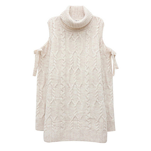 性感秋冬小个子蝴蝶结露肩毛衣裙女圣诞节红色连衣裙宽松新年过年