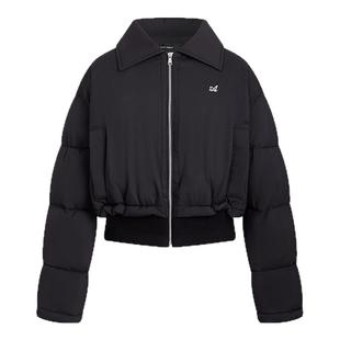 A21女装梭织宽松翻领落肩开襟短棉服保暖简约百搭休闲外套