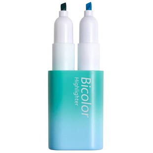 双色高颜值荧光笔划重点记号笔多色软头荧光笔手抄报绿色黄色彩色荧光标记笔柔和小学初中生专用做笔记手账笔