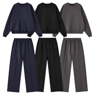 ttelen休闲运动套装秋冬加绒卫裤一整套高端卫衣长裤加厚两件套男