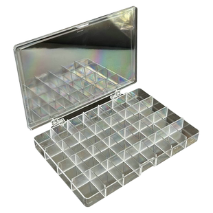 高透明28格饰品萌粒固定格收纳盒分类美甲钻石桌面整理归纳储物盒
