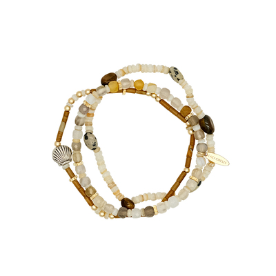 LAZY CIRCLES浪花朵朵串珠套组手链女叠戴天然石组合手串