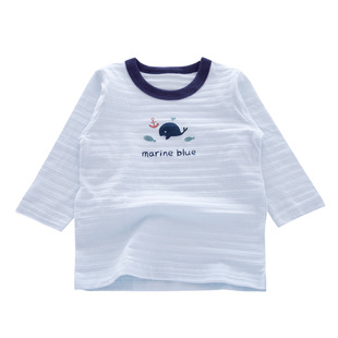 儿童薄款长袖t恤纯棉a类男童女童打底上衣竹节棉宝宝家居服睡衣