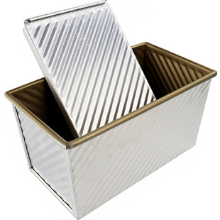 三能吐司盒黑金色不沾带盖土司波纹吐司模具450g面包家用烘焙模具