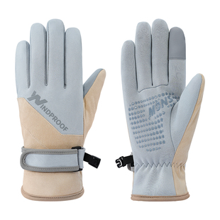 麂皮手套骑车女防寒可触屏2026冬新款加厚加绒防风电瓶电动车保暖