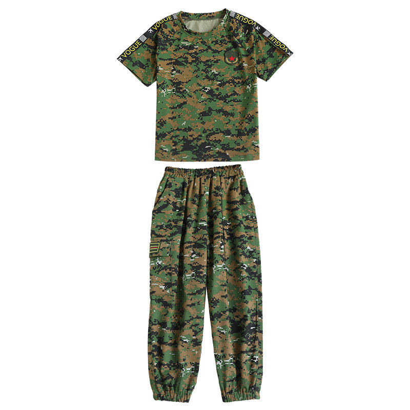 儿童迷彩服套装男女童夏季短袖小学生军训服夏令营特种兵演出服