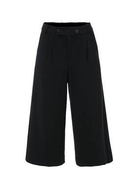 乔万尼商场新款羊毛呢阔腿裤直筒九分裤高腰宽松休闲裤宽松女