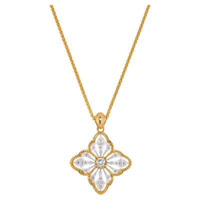 ANGEL ISLAND天使岛「Felina」镂空蕾丝柿蒂纹双色编织项链送礼物