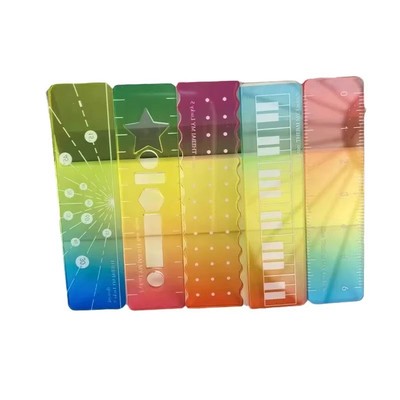 糖果色掌心尺子一套5把小学生用