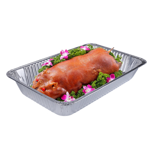 超大号锡纸盒烧烤专用长方形烤乳猪烤全羊一次性加厚锡箔餐盘商用