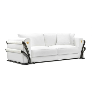 设计师意式真皮沙发现代简约豪华别墅大平层客厅家用轻奢直排沙发