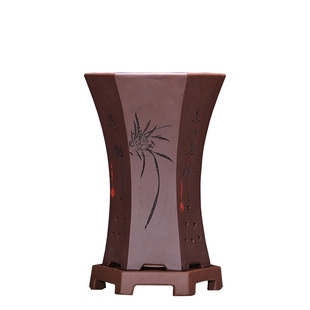 精品紫砂兰花盆君子兰带托盘兰草盆景陶瓷盆栽室内客厅兰花专用盆