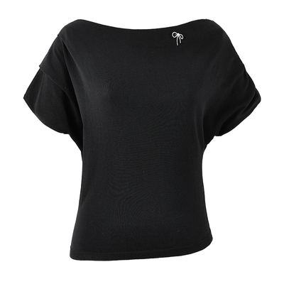 MISS COCOON可可尼法式设计感斜肩上衣2025秋季新款白色短袖女