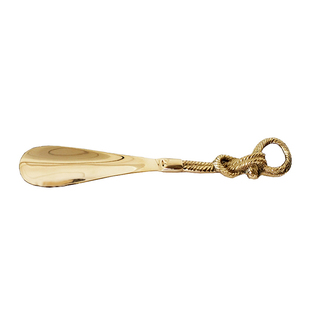 印度进口现代手工创意短款穿鞋器个性新潮黄铜金色艺术轻奢鞋拔子