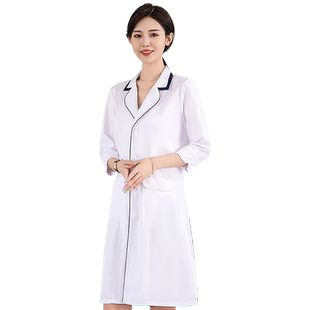 美容院工作服女美容师皮肤管理半永久纹绣师长短袖高端白大褂医美