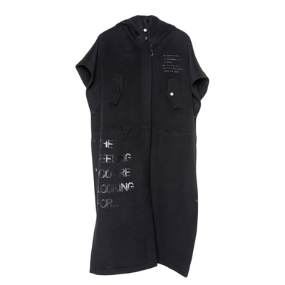 黑色中长款外套纳帕佳