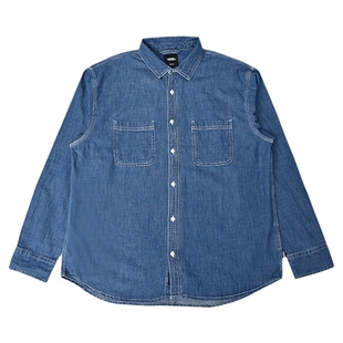 VANS范斯新款男子百搭长袖衬衫运动休闲牛仔外套上衣VN000T6A0D8