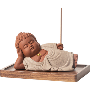 静卧小如来线香炉摆件家用室内香插香座禅意茶台桌面香薰炉插香器