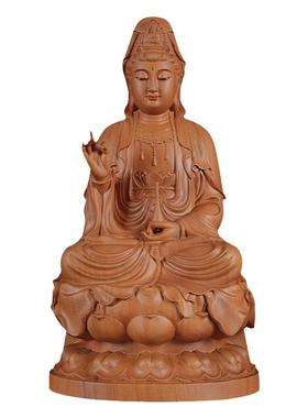 实木观音菩萨佛像香樟木