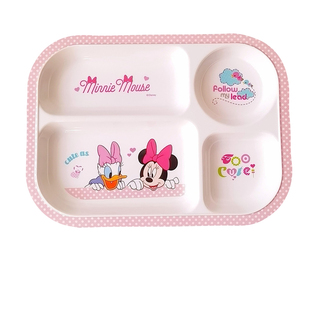 儿童餐盘宝宝餐具碗女孩吃饭分格盘卡通辅食勺汪汪队婴儿分餐盘子