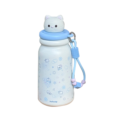 可爱雪花小猫保温杯女生高颜值