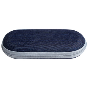 眼镜盒拉链窄框学生牛仔布便携轻便男女款近视镜盒老花镜布盒抗压