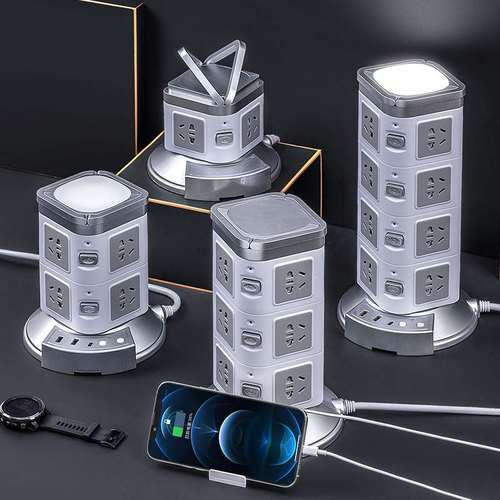 多功能立式插座塔型立体迷你排智能多孔插层排插板插家用面板多用