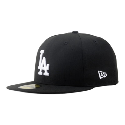 韩国代购NEWERA纽亦华5950平沿全封闭棒球帽白灰帽檐道奇黑色白LA