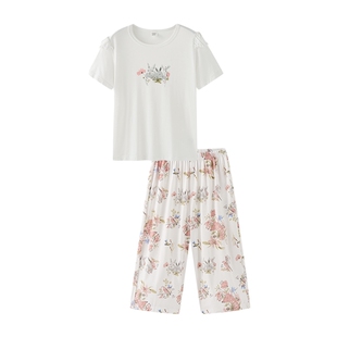 盛凯安琪可外穿女童短袖家居服套装夏季新款休闲卡通儿童睡衣女孩