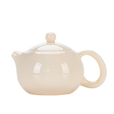 钰铨龙门象牙白玉瓷倒把西施壶