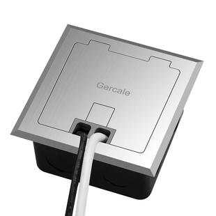 Gercale地插座不锈钢全铜防水隐藏式五孔网络地面插座地板插家用