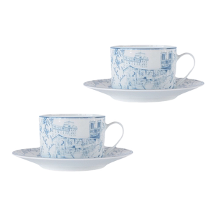 法国柏图 BERNARDAUD 漫步巴黎系列茶杯碟2套装下午茶茶具送礼物