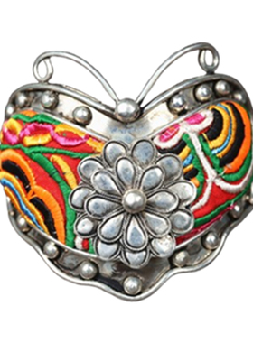 民族风苗银老绣刺绣蜡染手工饰品