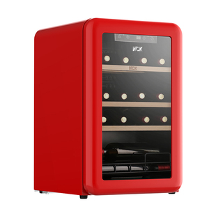 HCK哈士奇70CTC 复古红酒柜20瓶恒温家用嵌入式小型冰吧冷藏冰箱