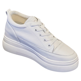 免系带黑色单鞋内增高8CM潮流牛皮真皮小白鞋加绒套脚懒人鞋女