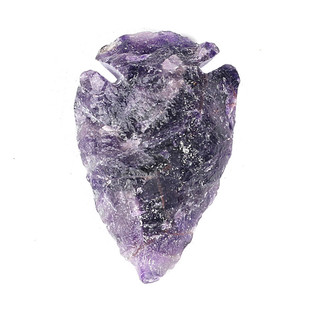 小号手工敲制原始紫晶石刀箭头天然紫水晶匕首箭簇把玩吊坠配件女