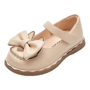 巴拉巴拉童鞋女童公主鞋儿童宝宝鞋子秋季新款文艺复古蝴蝶结