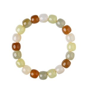 和田玉手串多宝玉石手链真正真品糖料晴水串珠女款手饰渐变玉饰品