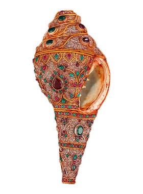 尼泊尔手工掐丝海螺藏传八供密宗