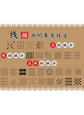 美工墙贴线描画基本技法布置装饰