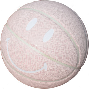 INS治愈系少女心粉色笑脸Smiley Basketball彩色吸湿篮球实战摆设
