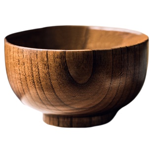 木碗食品级家用吃饭碗个人专用木制餐具日式儿童木头碗木质汤碗大